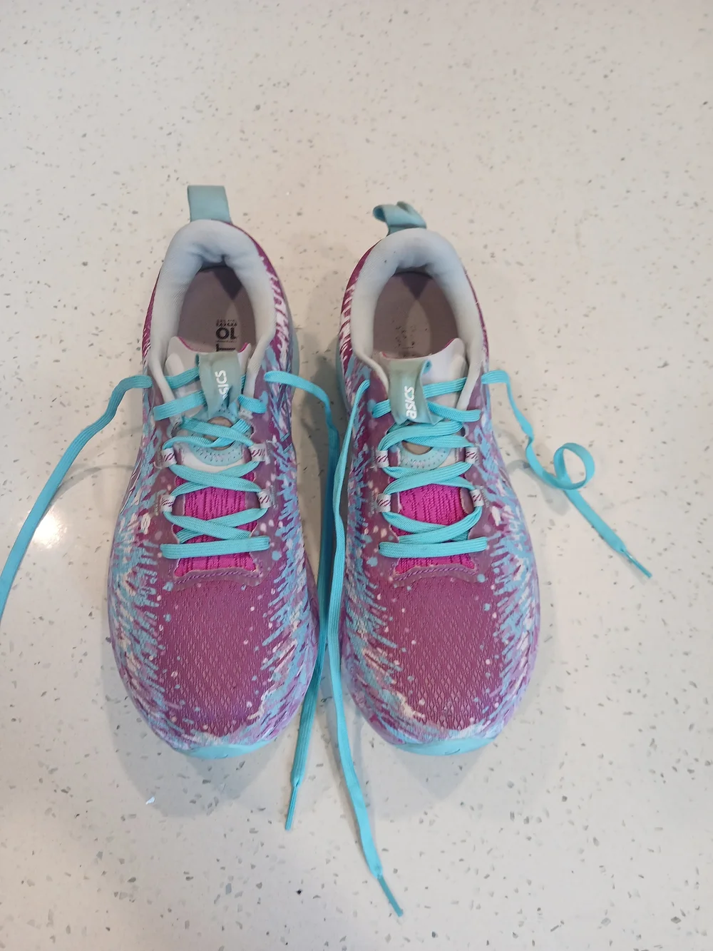 ASICS Women's Fuchsia and Aqua Athletic Running Shoes Sz 11